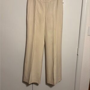 Ralph Lauren Silk Cream Wide Leg Pants